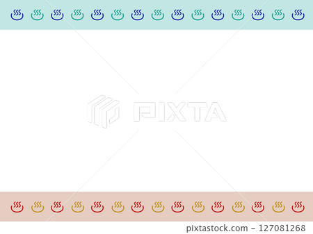 多彩的溫泉標誌框架材料 127081268