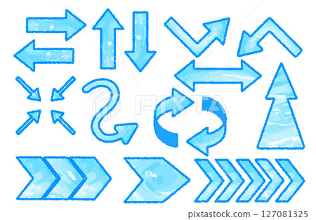 手繪水彩箭頭集 127081325