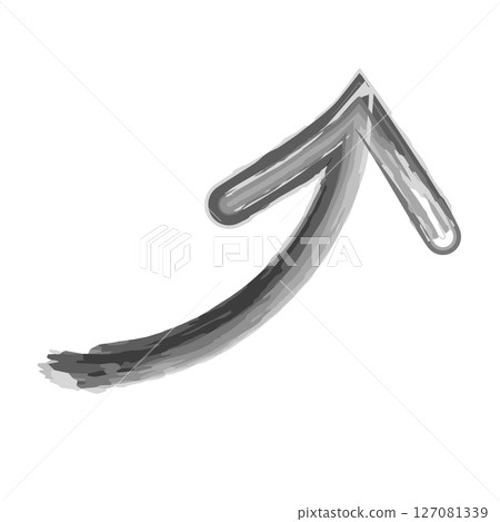 Hand-drawn watercolor arrow, up arrow Hand-drawn watercolor arrow, up arrow 127081339