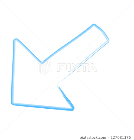 Hand-drawn watercolor arrow, down pointer 127081376