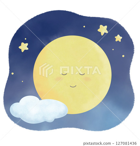 夜空和微笑的滿月 夜空和微笑的滿月 127081436