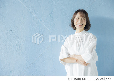 A smiling senior woman A smiling senior woman 127081662