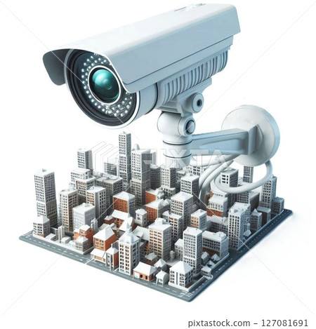 監控攝影機和城市影像 127081691