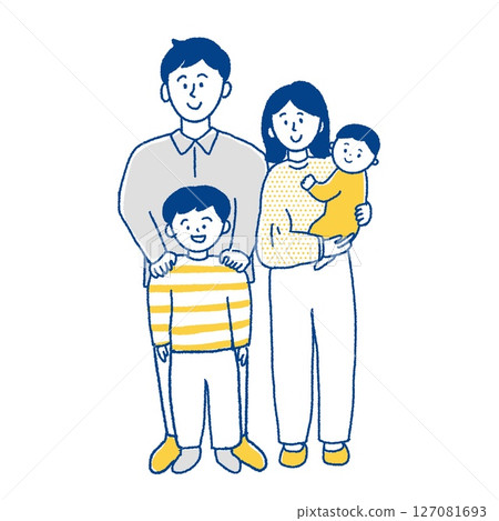 一家四口好朋友的插圖 一家四口好朋友的插圖 127081693