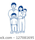 Illustration of a family of four good friends 127081695