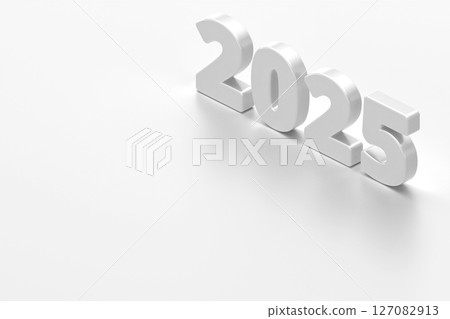 Minimalist white 2025 text on clean, white background, symbolizing fresh start and new year themes. Ideal for New Year, business goals, and futuristic concepts, 3d rendering Minimalist white 2025 text on clean, white background, symbolizing fresh start and new year themes. Ideal for New Year, business goals, and futuristic concepts, 3d rendering 127082913