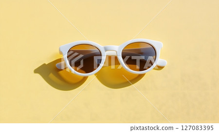 Sunglasses on a yellow background Sunglasses on a yellow background 127083395