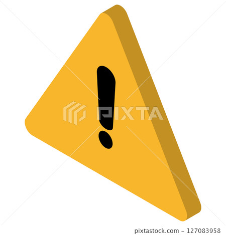 Simple warning sign isometric illustration 127083958
