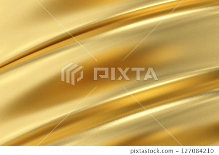 Golden Abstract Swirl, Luxurious, swirling golden texture creates an abstract background with smooth, flowing lines and elegant curves, 3d rendering 127084210