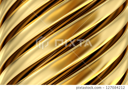 Golden Spiral Abstract, mesmerizing and luxurious abstract design features spiraling pattern of sleek gold, showcasing the intricate beauty of curved lines, 3d rendering 127084212