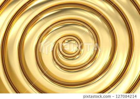 Golden spiral abstract background features swirling pattern of shiny metallic gold ideal for designs requiring elegance and sophistication The texture is smooth and reflective, 3d rendering Golden spiral abstract background features swirling pattern of shiny metallic gold ideal for designs requiring elegance and sophistication The texture is smooth and reflective, 3d rendering 127084214