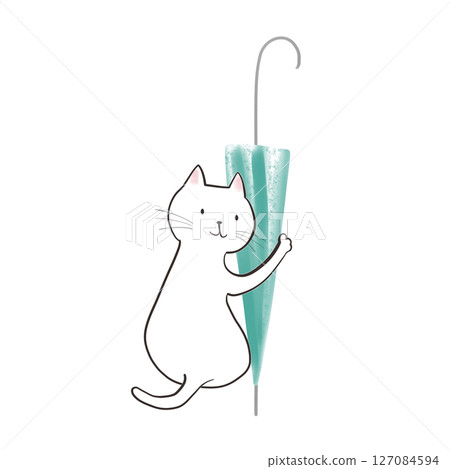 The cat who brought me an umbrella - Blue bamboo umbrella 9 The cat who brought me an umbrella - Blue bamboo umbrella 9 127084594