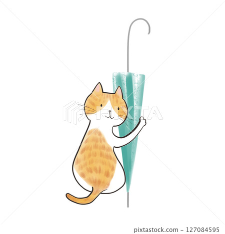 送我傘的貓-藍色竹傘10 送我傘的貓-藍色竹傘10 127084595