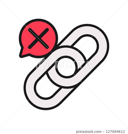 Disconnected or broken link icon 127084612