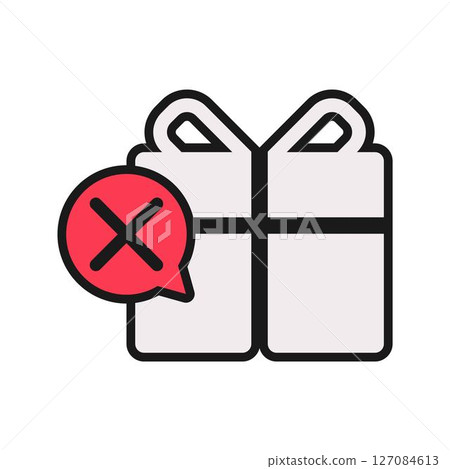 Rejected gift box icon 127084613