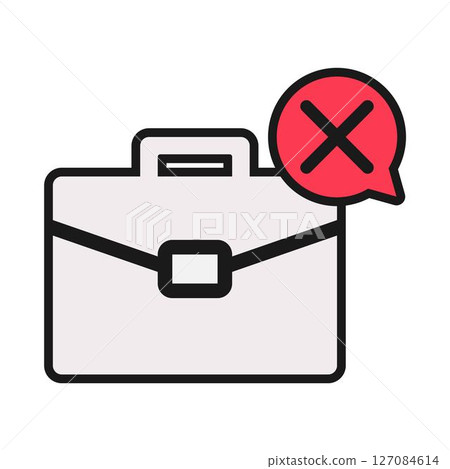 Rejected briefcase business icon 127084614