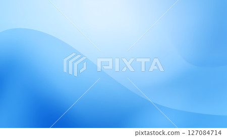 動態鮮豔的藍色和白色漸變背景，具有流動的彎曲波浪和平滑的過渡 127084714