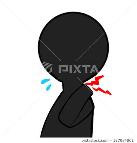 Simple pictogram silhouette horizontal feeling unwell neck pain painful figure shadow Simple pictogram silhouette horizontal feeling unwell neck pain painful figure shadow 127084801