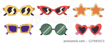 Retro sunglasses sticker collection Retro sunglasses sticker collection 127085013