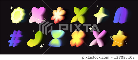 Vibrant y2k gradient icons with soft aura glow Vibrant y2k gradient icons with soft aura glow 127085102