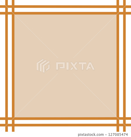 Orange background and double cross line border / Simple frame material (center filled / PNG) Orange background and double cross line border / Simple frame material (center filled / PNG) 127085474