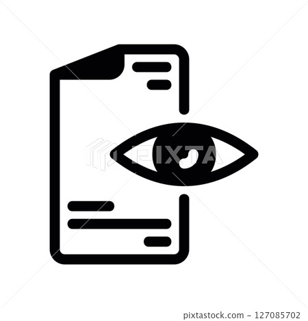Document Review Icon with Eye Symbol for Scrutiny Document Review Icon with Eye Symbol for Scrutiny 127085702