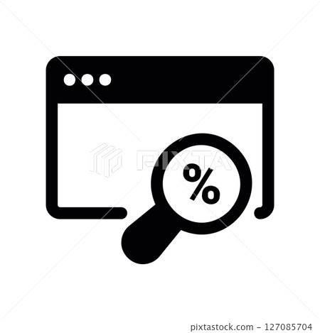 Webpage Search Icon with Magnifying Glass and Percentage Webpage Search Icon with Magnifying Glass and Percentage 127085704