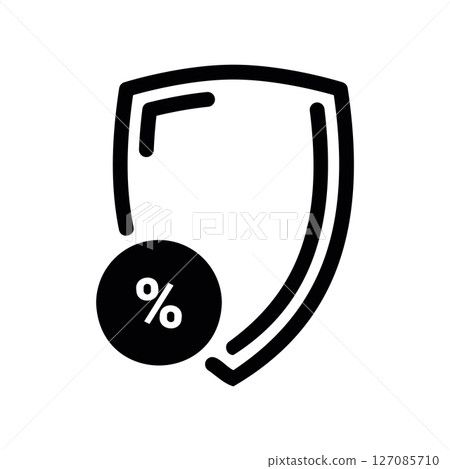 Security Shield Icon with Percentage for Protection Level 127085710