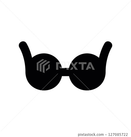 Stylish Black Sunglasses Icon for Sun Protection and Fashion Statement 127085722