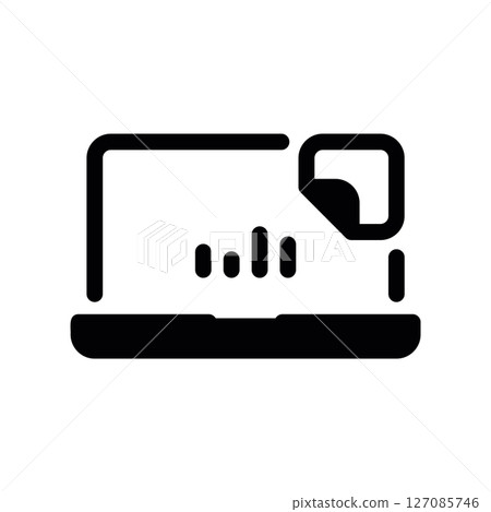 Laptop Displaying Bar Graph and Document for Data Analysis Report Laptop Displaying Bar Graph and Document for Data Analysis Report 127085746