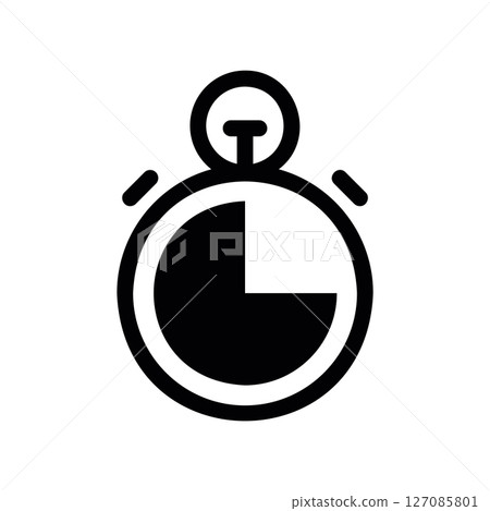 Monochrome Stopwatch Icon Representing a Thirty Minute Interval Monochrome Stopwatch Icon Representing a Thirty Minute Interval 127085801