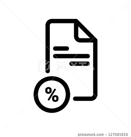 Document Outline with a Percentage Symbol for Financial Concepts Document Outline with a Percentage Symbol for Financial Concepts 127085810