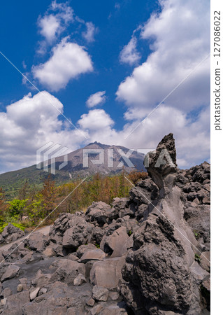 有村熔岩瞭望台俯瞰鹿兒島縣櫻島 127086022