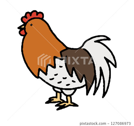 Hand-drawn illustration of Awaodori chicken 127086973
