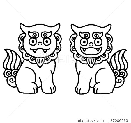 Cute Shisa hand drawn illustration 127086980