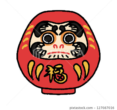 Daruma hand-drawn illustration 127087016