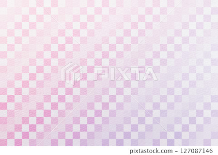 粗糙紋理的紙張和粉紅色和紫色方塊的彩色馬賽克 127087146