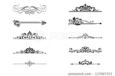 Vintage set. Floral elements for design monograms, invitations, frames, menus and labels. Graphic design of the website, cafes, boutiques, hotels, wedding invitations. 127087351