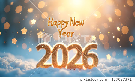 Sparkling 2026 Numeric Display with Golden Lights Background for New Year Sparkling 2026 Numeric Display with Golden Lights Background for New Year 127087371