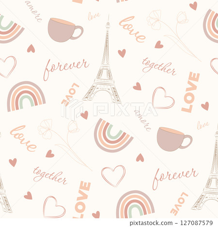 romantic seamless pattern 127087579