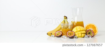 Concept of delicious and tasty exotic and tropical fruit Concept of delicious and tasty exotic and tropical fruit 127087657
