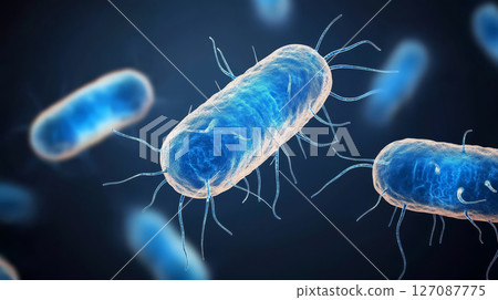 Luminous beauty of bacteria in digestive system showcases intricate details and vibrant colors, evoking curiosity and wonder 127087775