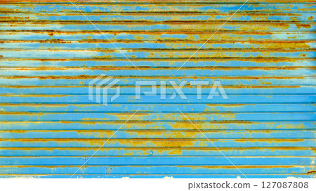 Rusty blue shutters - realistic rust texture Rusty blue shutters - realistic rust texture 127087808