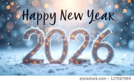 Sparkling Snowdrift: A Warm Welcome to the Year 2026 Amidst Winter's Glow Sparkling Snowdrift: A Warm Welcome to the Year 2026 Amidst Winter's Glow 127087969