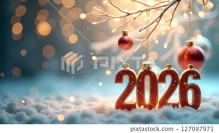 Sparkling anticipation: Delicate depiction of the upcoming year, 2026 Sparkling anticipation: Delicate depiction of the upcoming year, 2026 127087971