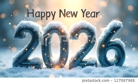 Sparkling winter wishes for a wonderful happy new year 2026 celebration 127087988