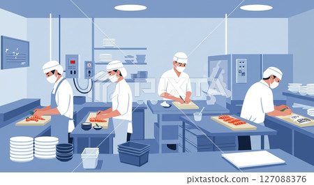 Strict management! A professional team supporting food factories 127088376
