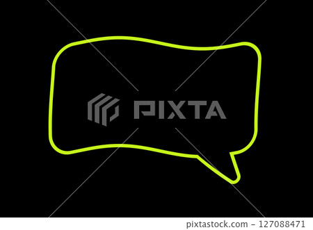 Green speech bubble with glowing outline, symbolizing modern communication and dialogue. Minimal, 127088471