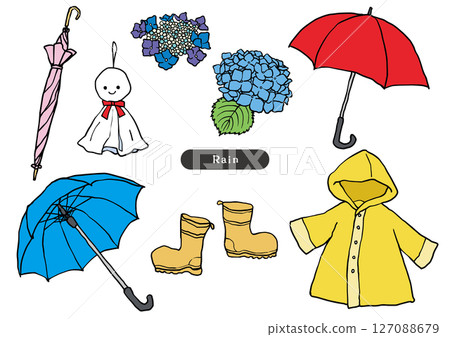 梅雨季節單色商品組（雨傘、繡球花、燈籠） 127088679