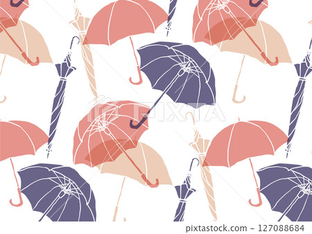 Pink umbrella silhouette pattern 127088684